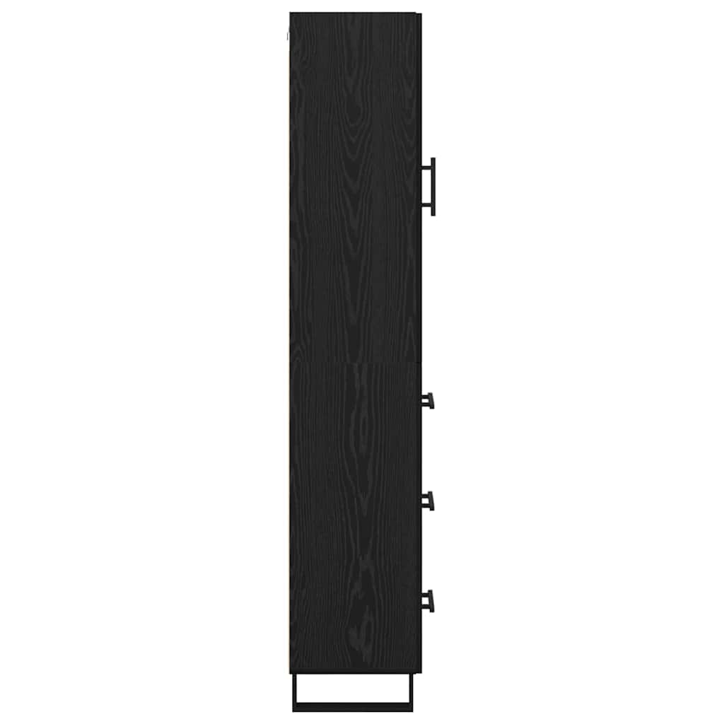 Highboard Schwarz Eichen-Optik 34,5 x 34 x 180 cm Holzwerkstoff