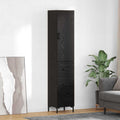 Highboard Schwarz Eichen-Optik 34,5 x 34 x 180 cm Holzwerkstoff