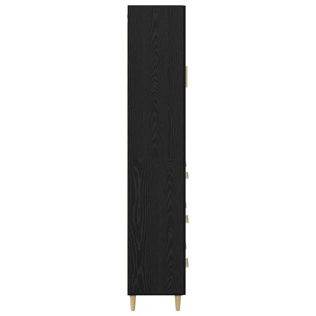 Highboard Schwarz Eichen-Optik 69,5 x 34 x 180 cm