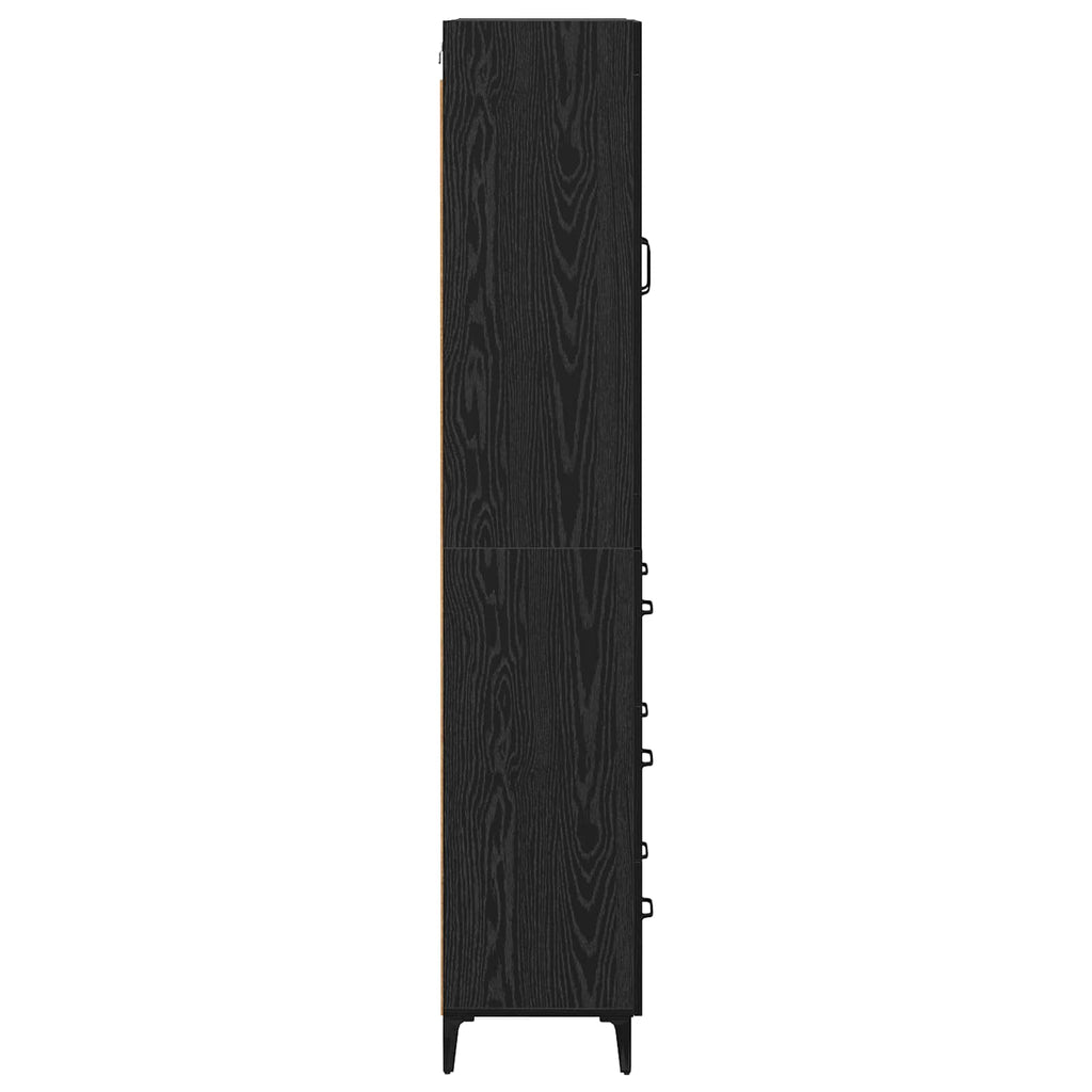 Highboard Schwarz Eichen-Optik 69,5 x 34 x 180 cm Holzwerkstoff