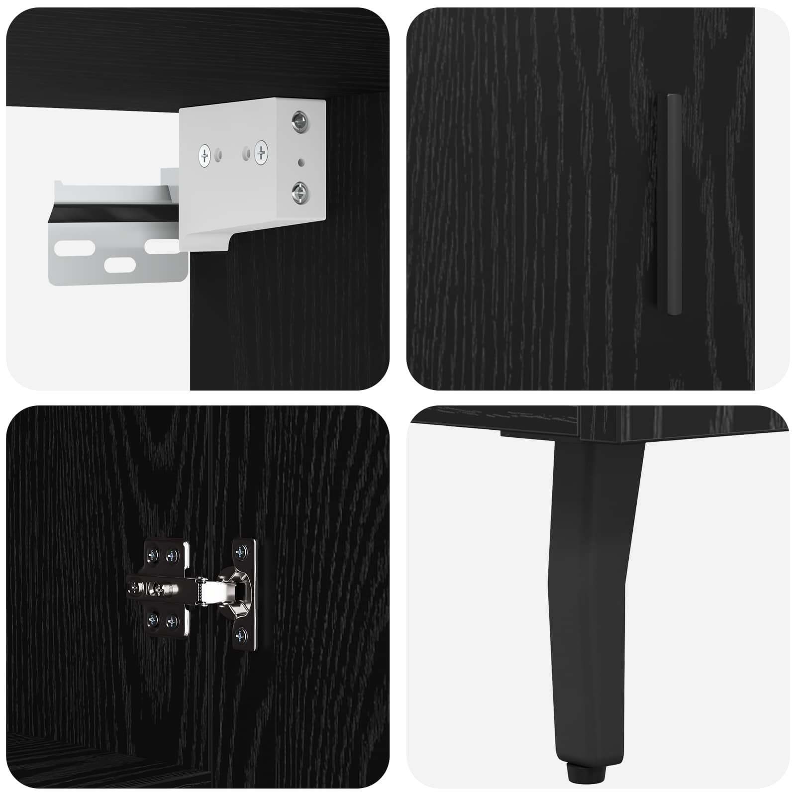 Highboard 2 pcs Schwarz Eichen-Optik Holzwerkstoff
