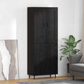 Highboard 2 pcs Schwarz Eichen-Optik Holzwerkstoff