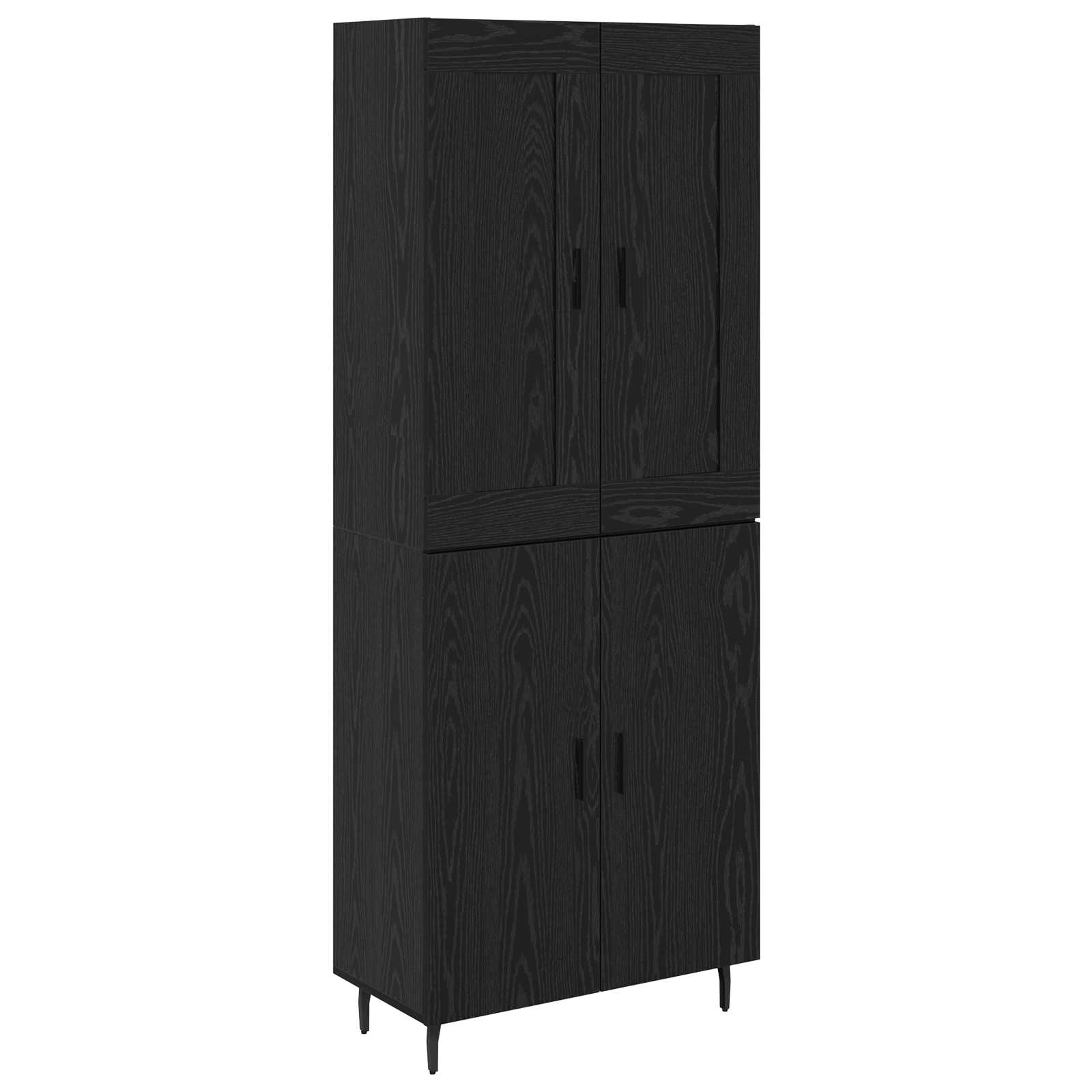 Highboard 2 pcs Schwarz Eichen-Optik Holzwerkstoff