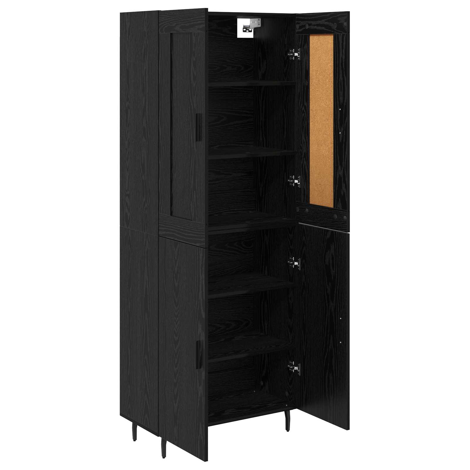 Highboard 2 pcs Schwarz Eichen-Optik Holzwerkstoff