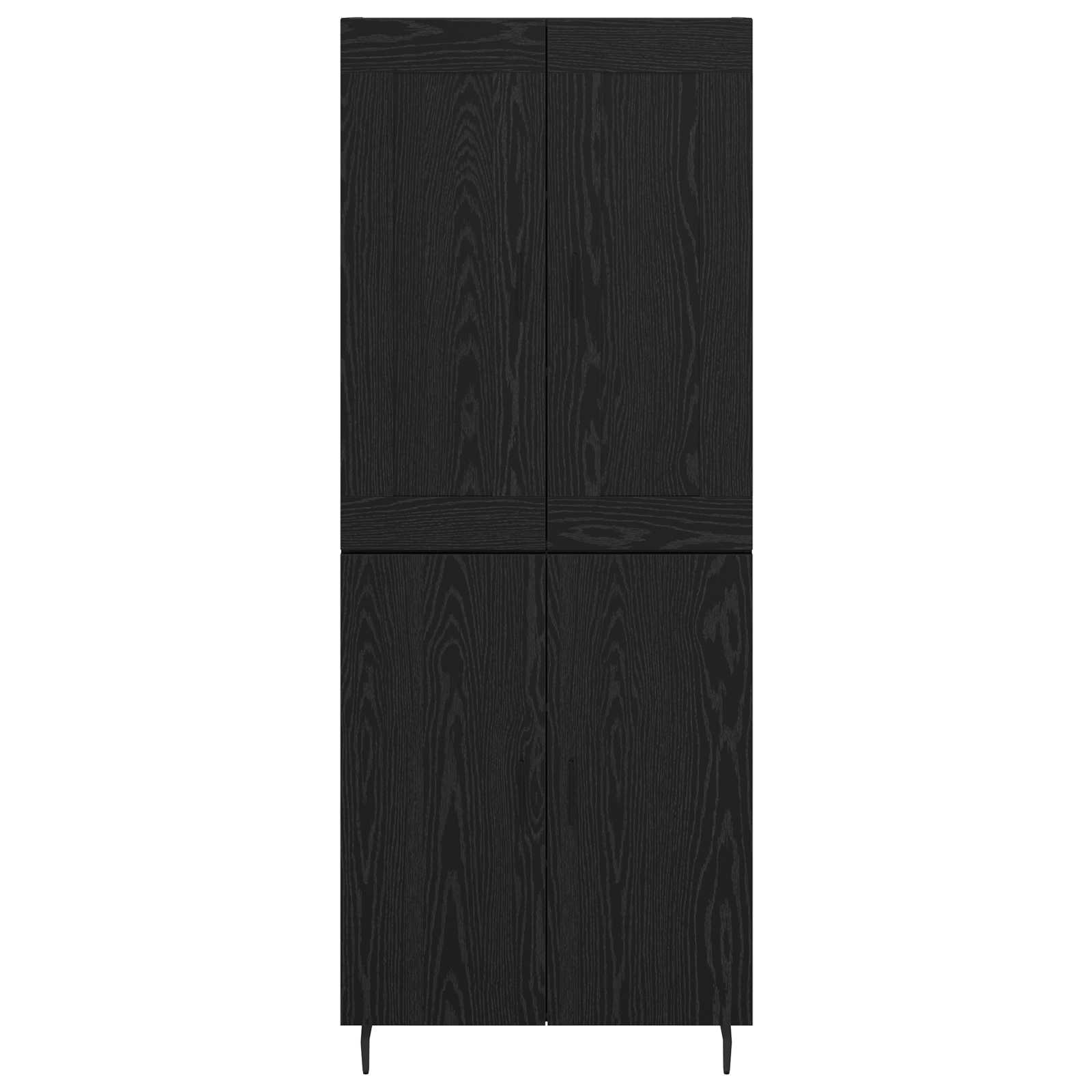 Highboard 2 pcs Schwarz Eichen-Optik Holzwerkstoff