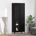 Highboard Schwarz Eichen-Optik 69,5 x 34 x 180 cm Holzwerkstoff