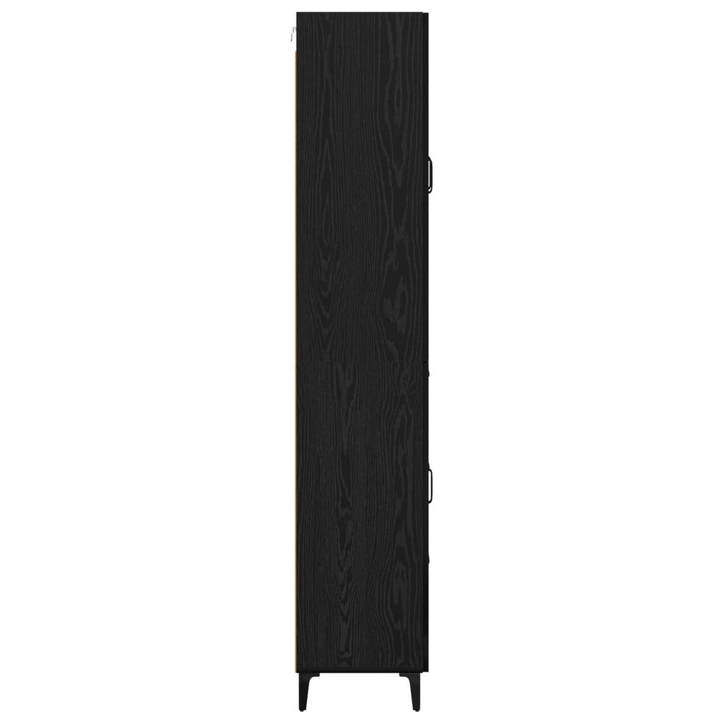 Highboard Schwarz Eichen-Optik 69,5 x 34 x 180 cm Holzwerkstoff
