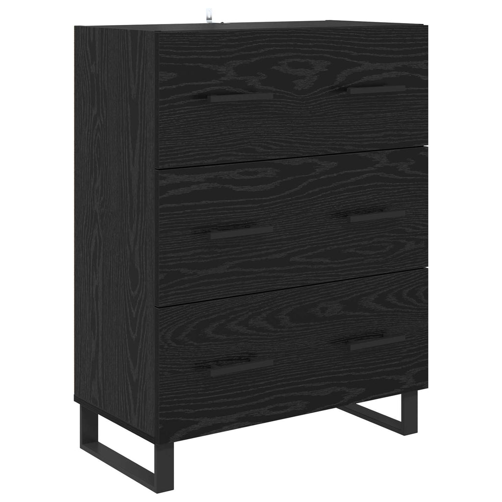 Highboard 2 pcs Schwarz Eichen-Optik 69,5 x 34 x 180 cm