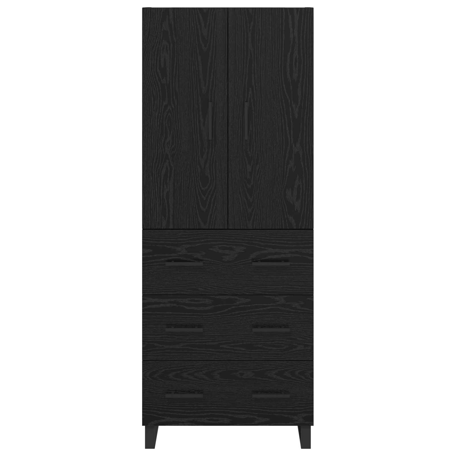 Highboard 2 pcs Schwarz Eichen-Optik 69,5 x 34 x 180 cm