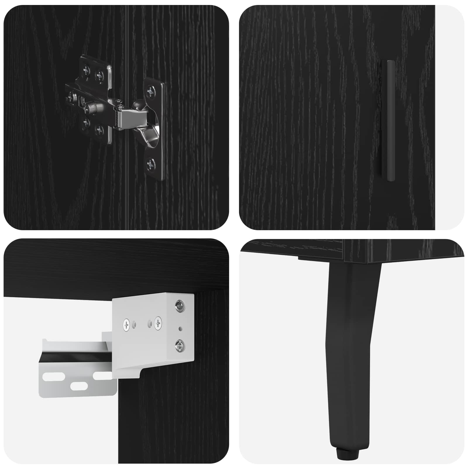 Highboard 2 pcs Schwarz Eichen-Optik Holzwerkstoff