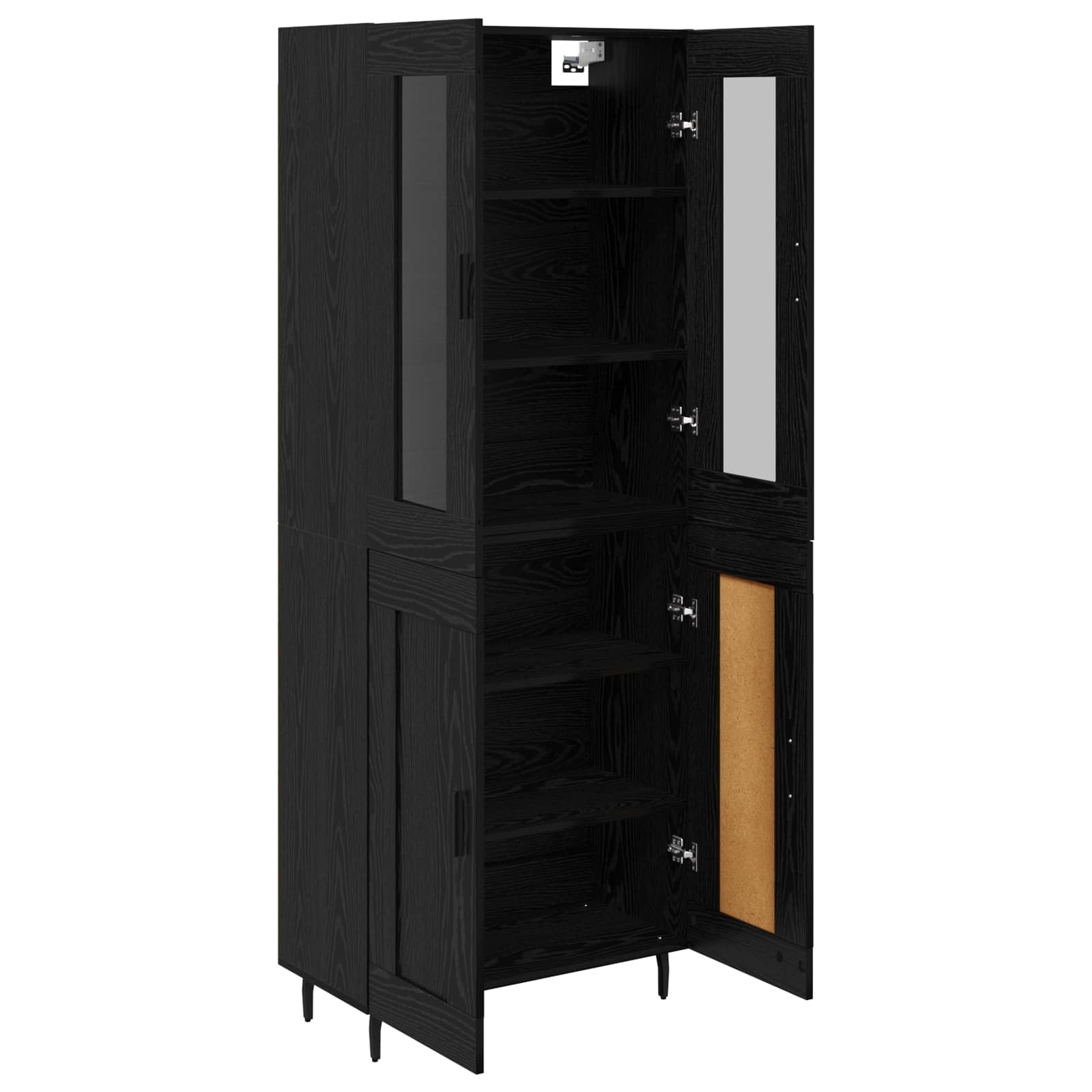 Highboard 2 pcs Schwarz Eichen-Optik Holzwerkstoff