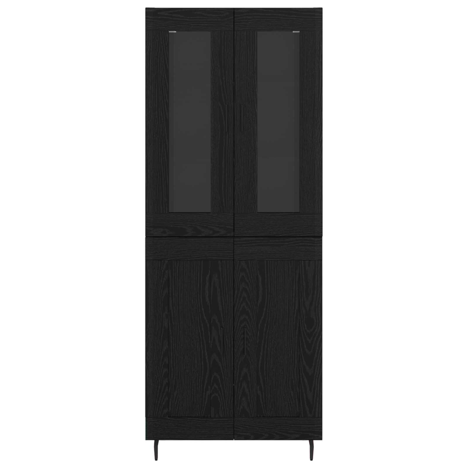 Highboard 2 pcs Schwarz Eichen-Optik Holzwerkstoff