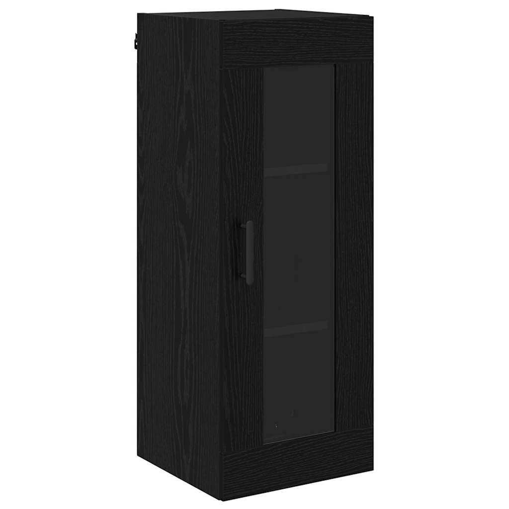 Highboard Schwarz Eichen-Optik 34,5 x 34 x 180 cm Holzwerkstoff