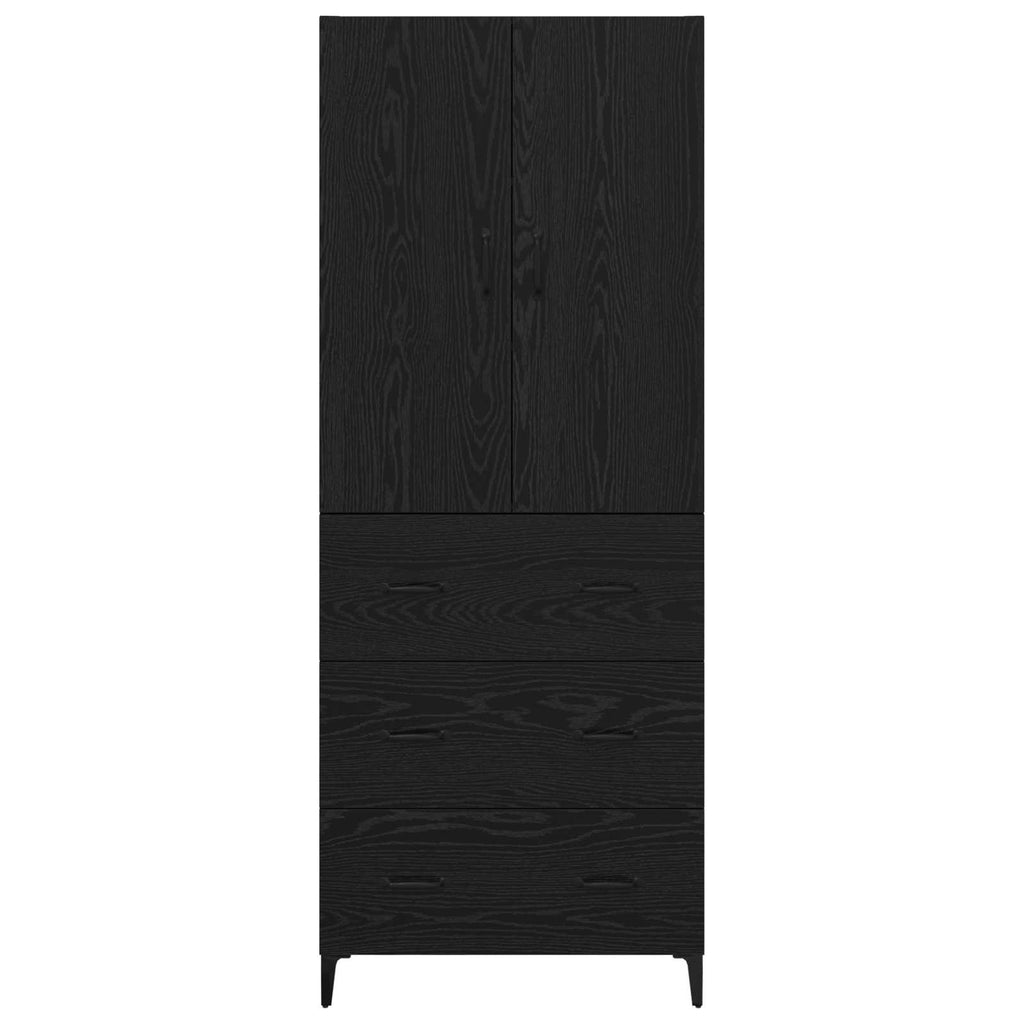 Highboard Schwarz Eichen-Optik 69,5 x 34 x 180 cm Holzwerkstoff