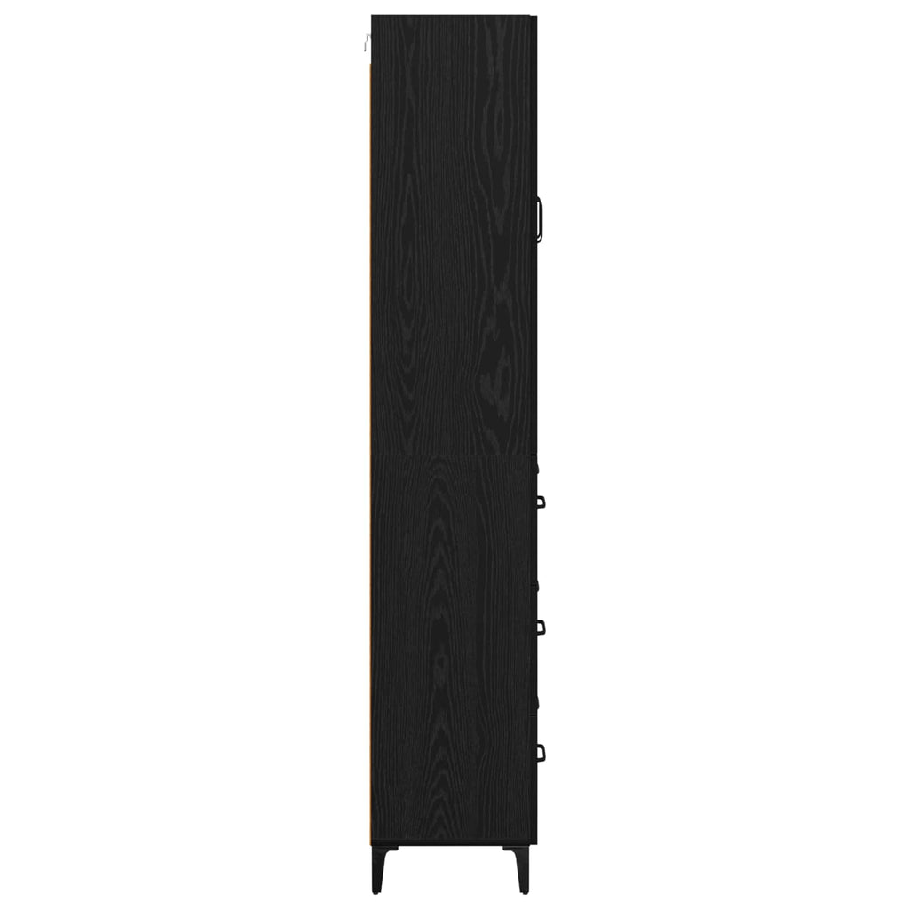 Highboard Schwarz Eichen-Optik 69,5 x 34 x 180 cm Holzwerkstoff