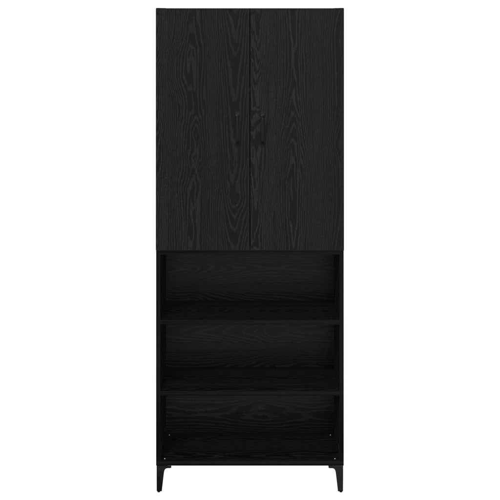 Highboard Schwarz Eichen-Optik 69,5 x 34 x 180 cm Holzwerkstoff