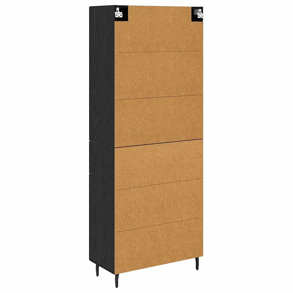 Highboard 2 pcs Schwarz Eichen-Optik Holzwerkstoff