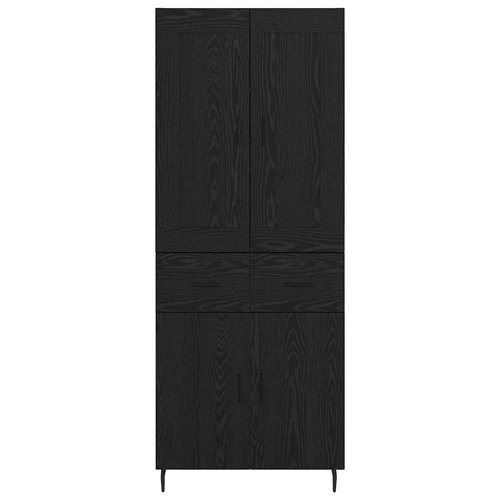 Highboard 2 pcs Schwarz Eichen-Optik Holzwerkstoff