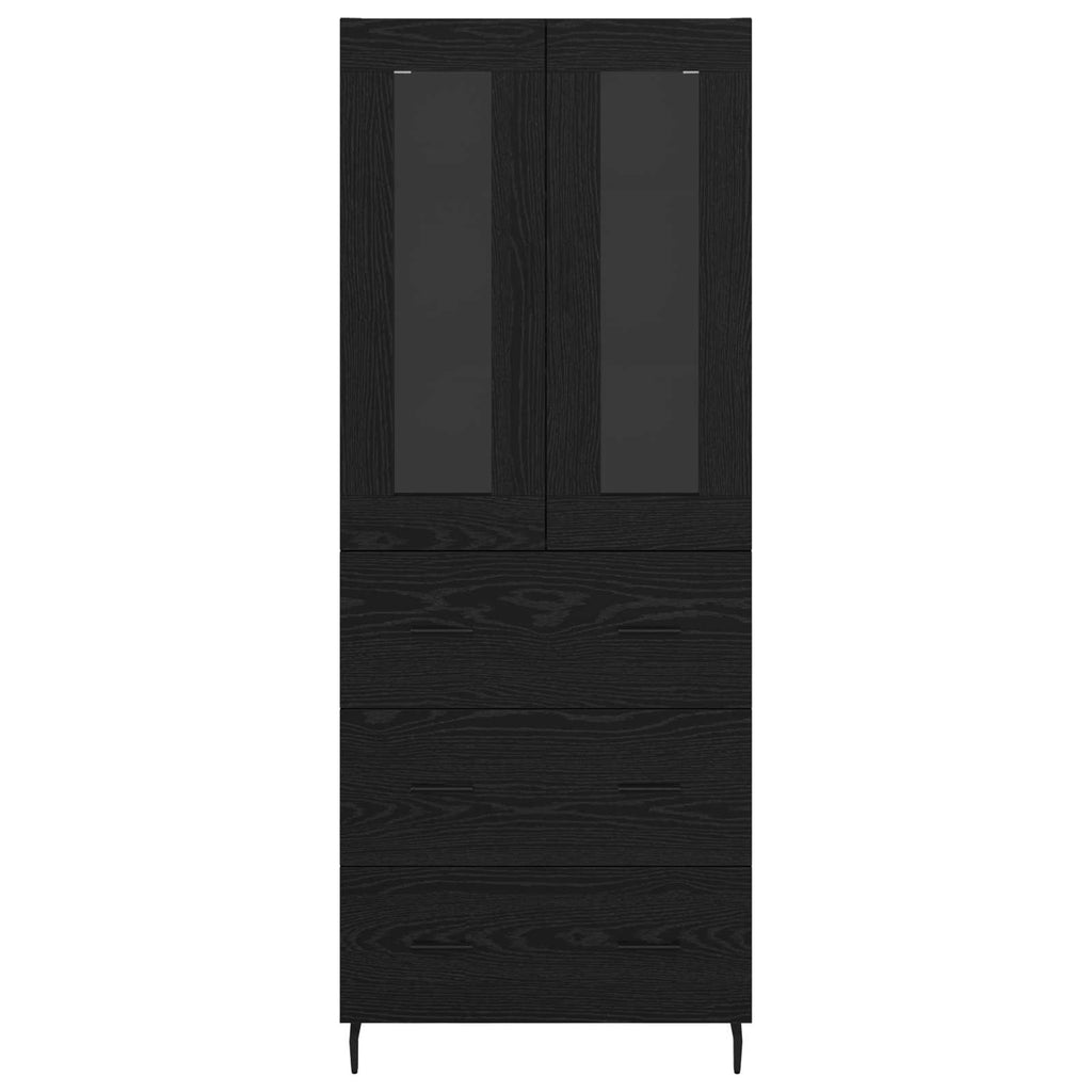 Highboard 2 pcs Schwarz Eichen-Optik Holzwerkstoff