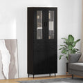 Highboard 2 pcs Schwarz Eichen-Optik Holzwerkstoff