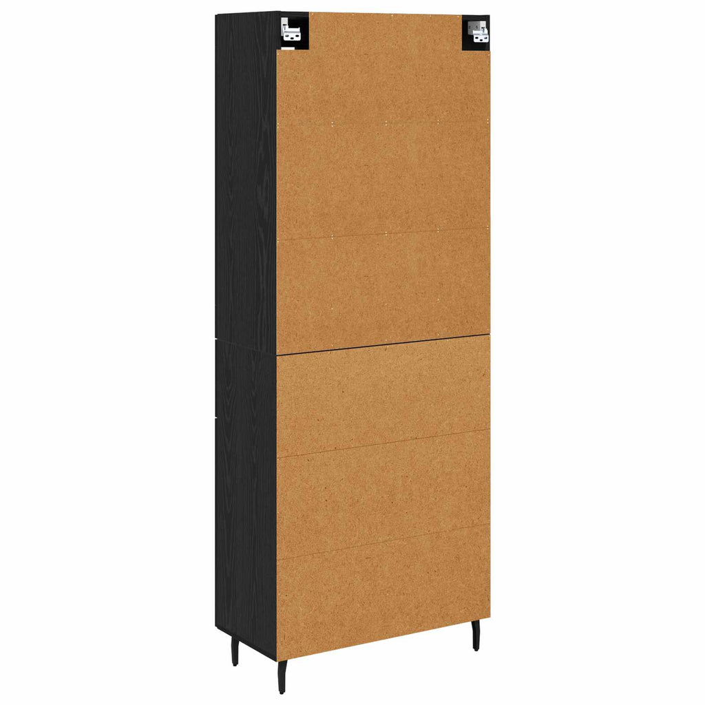 Highboard 2 pcs Schwarz Eichen-Optik Holzwerkstoff