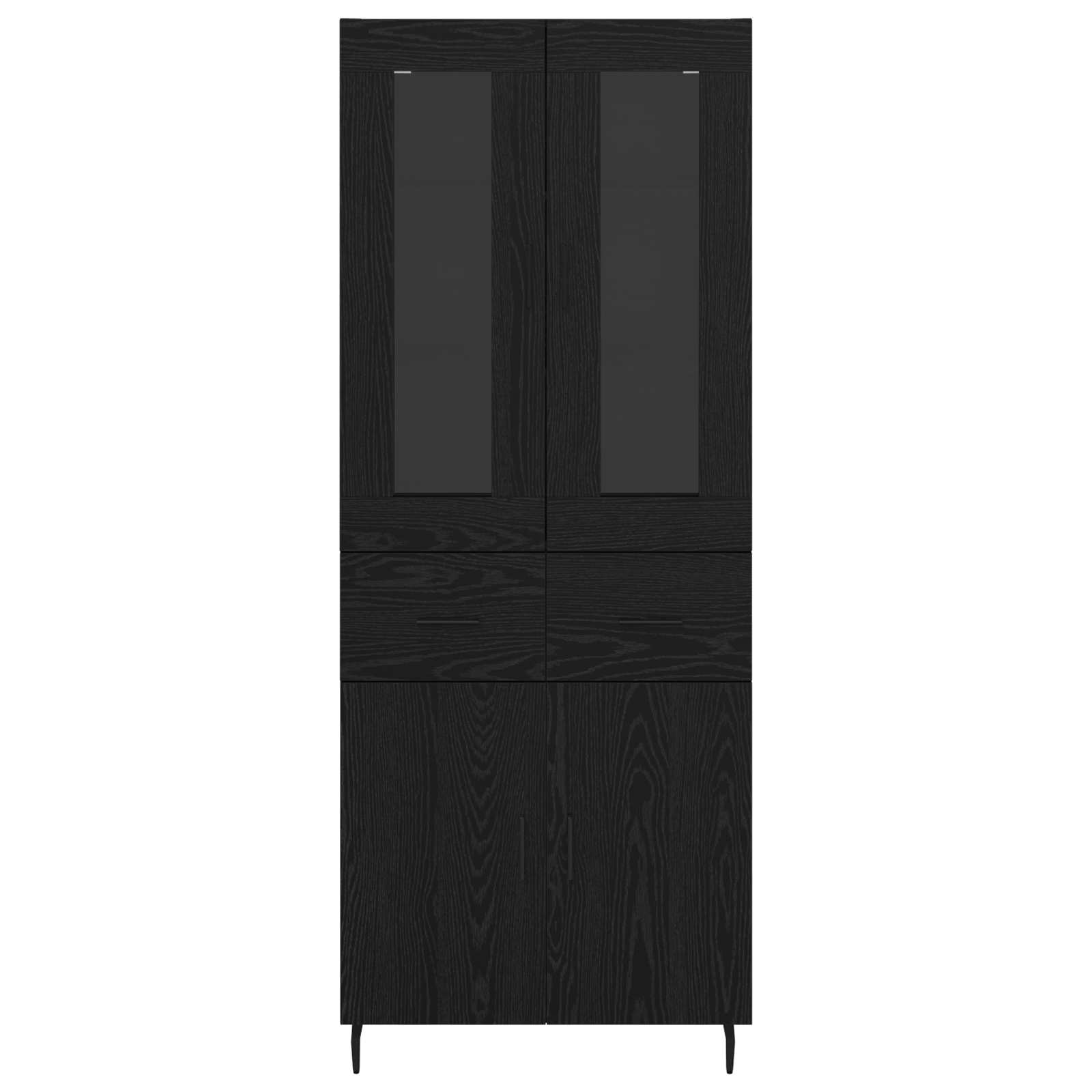 Highboard 2 pcs Schwarz Eichen-Optik Holzwerkstoff