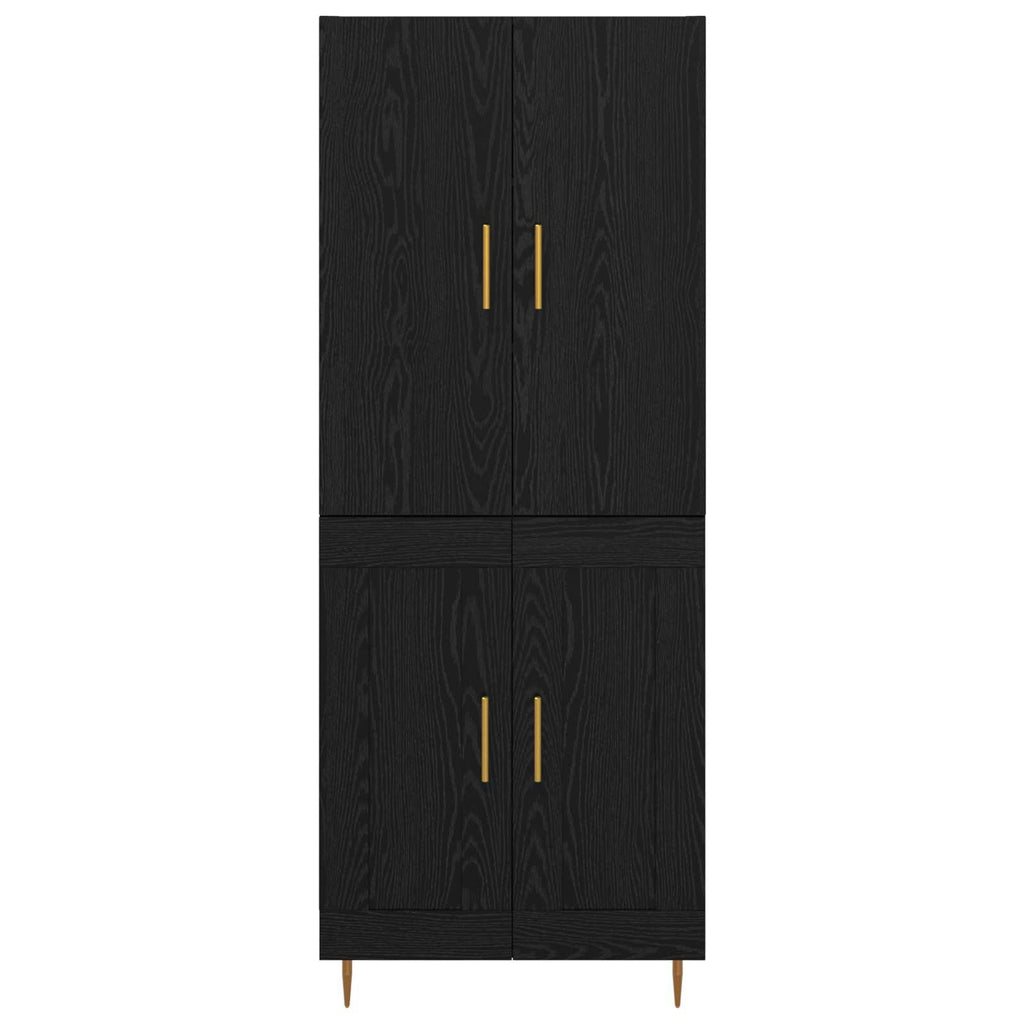Highboard Schwarz Eichen-Optik 69,5 x 34 x 180 cm Holzwerkstoff