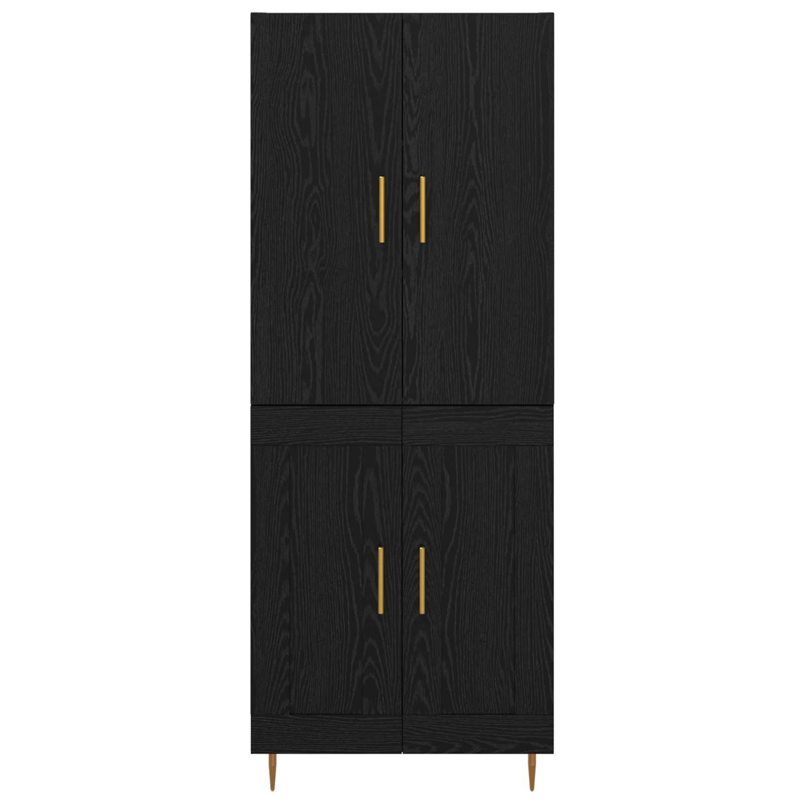Highboard Schwarz Eichen-Optik 69,5 x 34 x 180 cm Holzwerkstoff