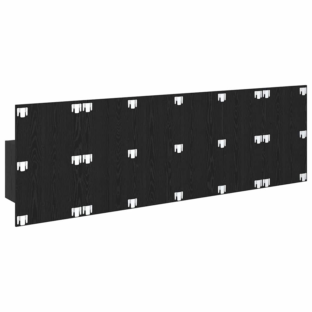 Kopfteil mit Schrank 3 Stück Schwarz Eichen-Optik Holzwerkstoff
