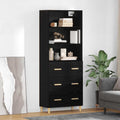 Highboard Schwarz Eichen-Optik 69,5 x 32,5 x 180 cm