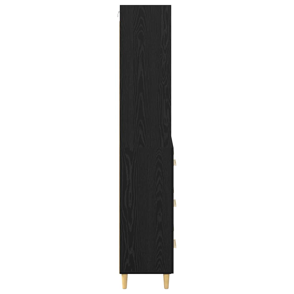 Highboard Schwarz Eichen-Optik 69,5 x 32,5 x 180 cm