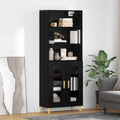 Highboard Schwarz Eichen-Optik 69,5 x 32,5 x 180 cm