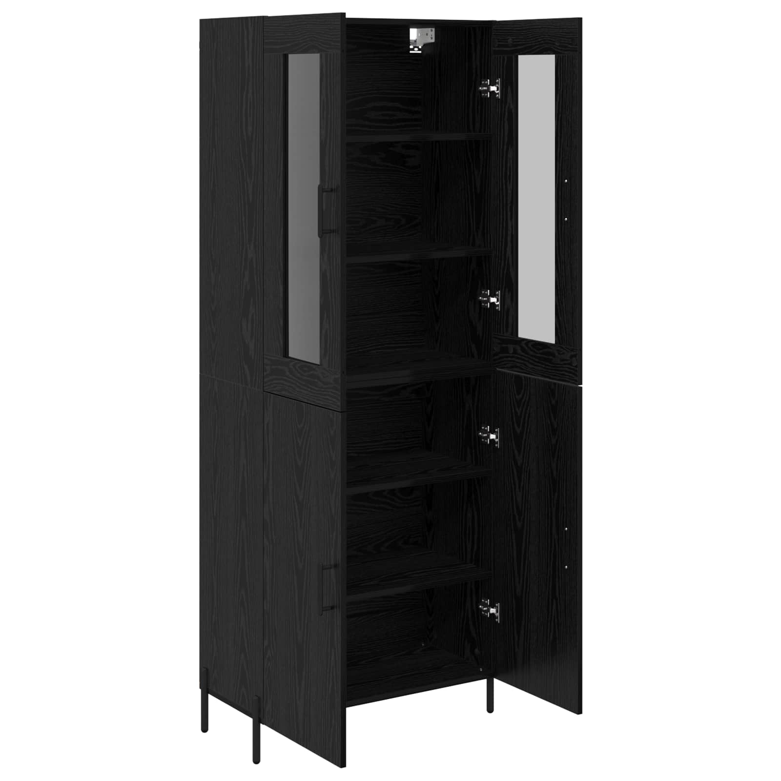 Highboard Schwarz Eichen-Optik 69,5 x 34 x 180 cm Holzwerkstoff