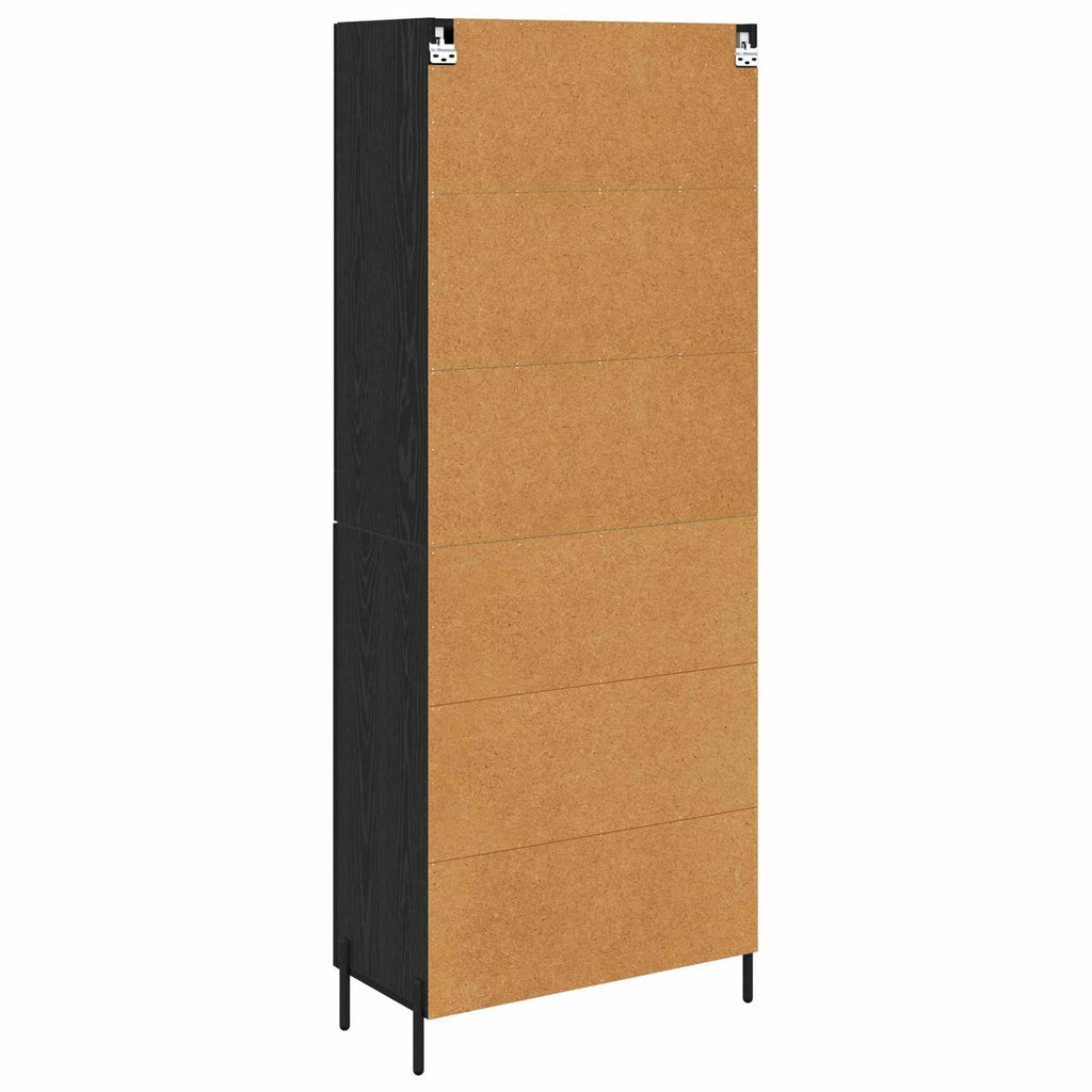 Highboard Schwarz Eichen-Optik 69,5 x 34 x 180 cm Holzwerkstoff