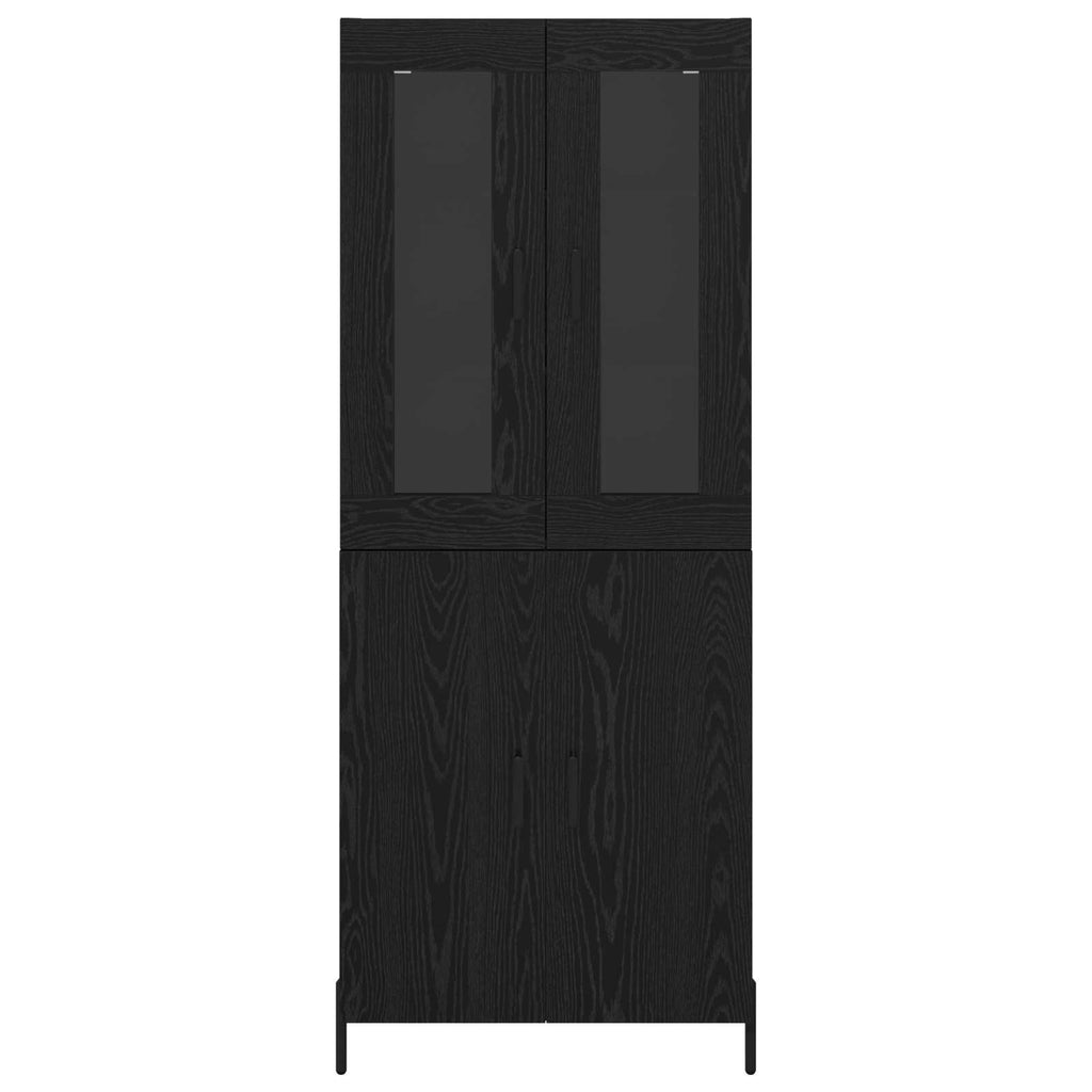 Highboard Schwarz Eichen-Optik 69,5 x 34 x 180 cm Holzwerkstoff