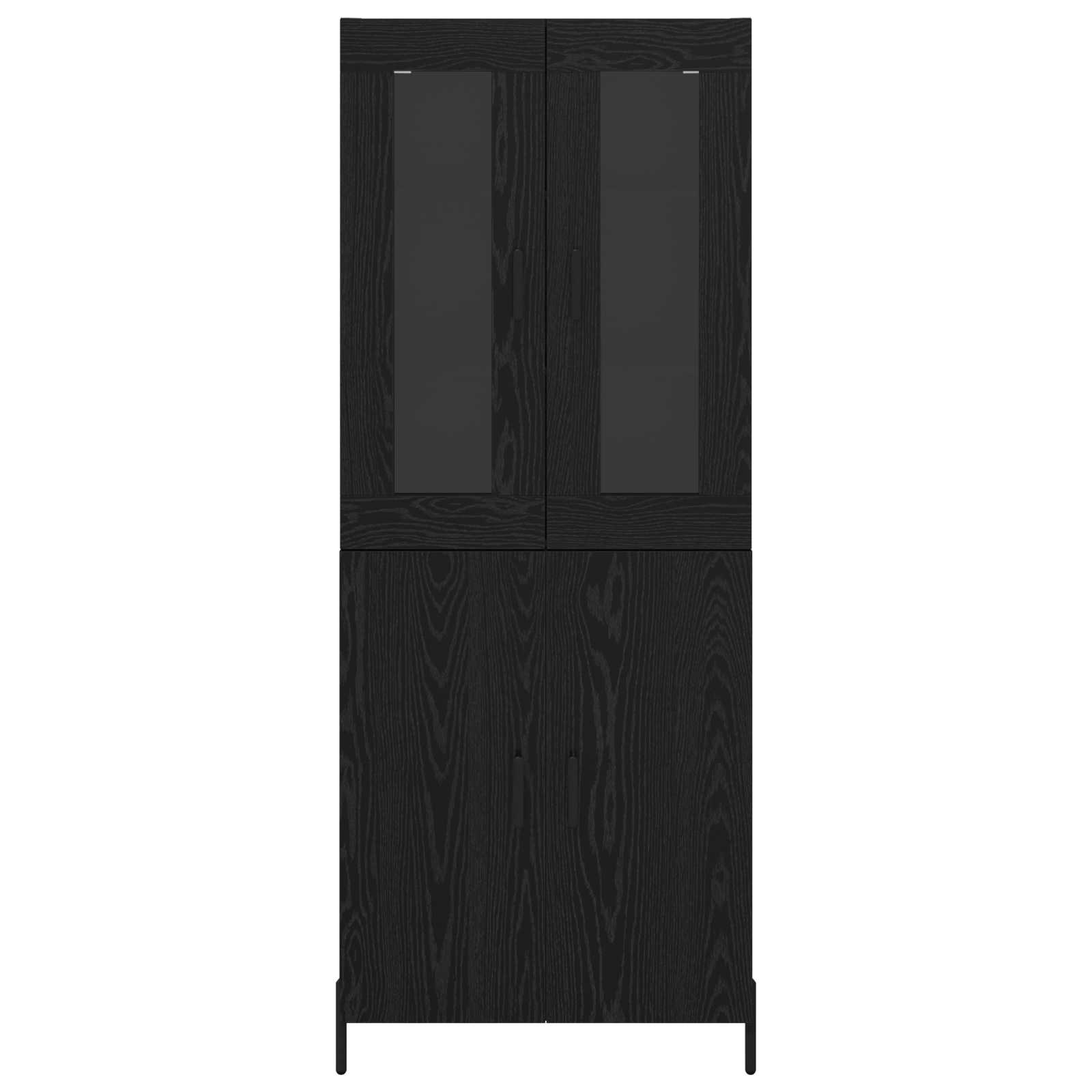 Highboard Schwarz Eichen-Optik 69,5 x 34 x 180 cm Holzwerkstoff
