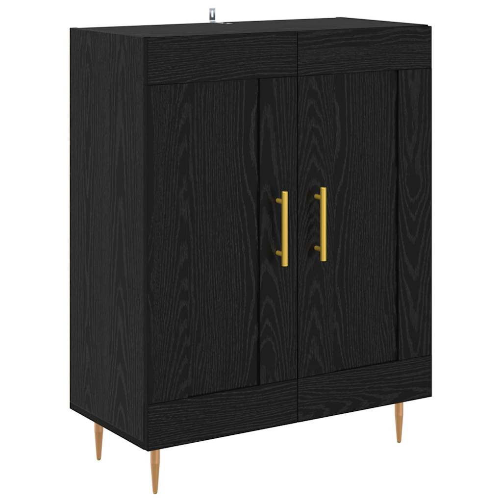 Highboard Schwarz Eichen-Optik 69,5 x 34 x 180 cm Holzwerkstoff