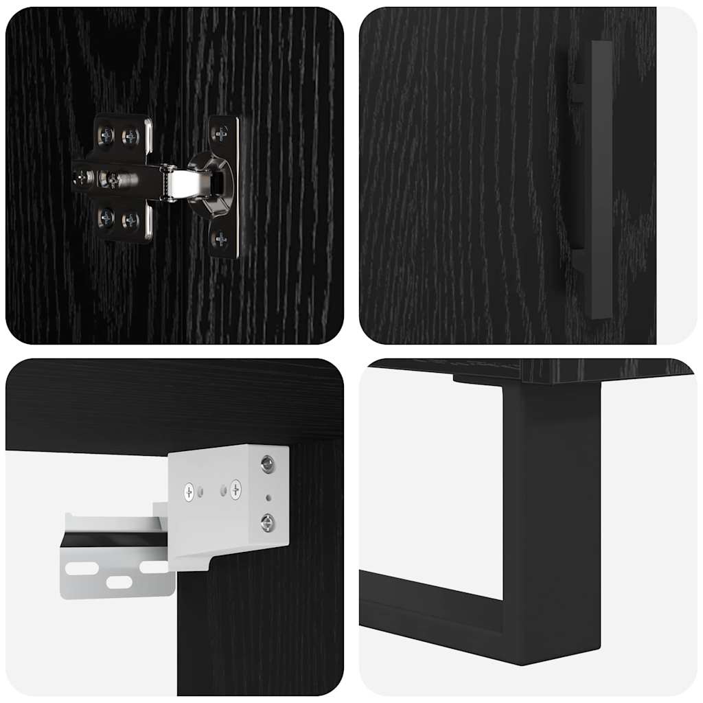Highboard 2 pcs Schwarz Eichen-Optik 69,5 x 34 x 180 cm