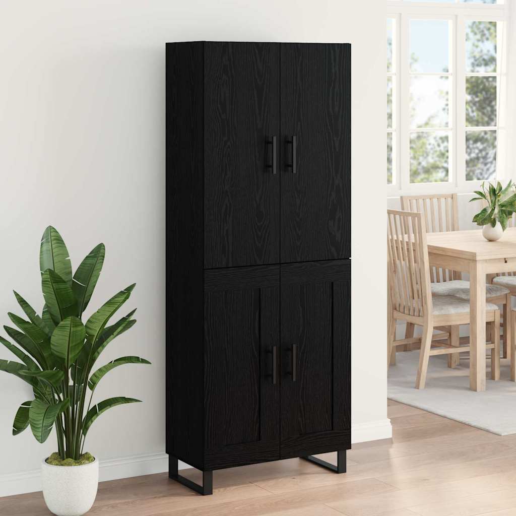 Highboard 2 pcs Schwarz Eichen-Optik 69,5 x 34 x 180 cm