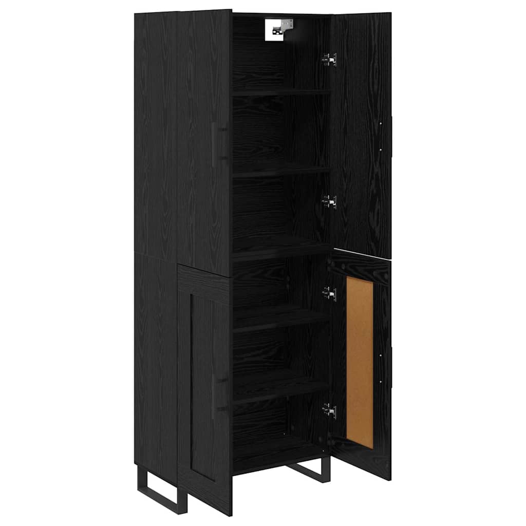 Highboard 2 pcs Schwarz Eichen-Optik 69,5 x 34 x 180 cm