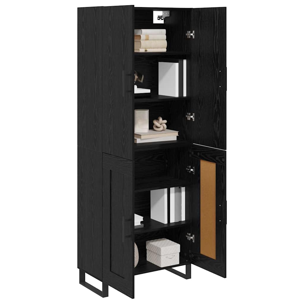 Highboard 2 pcs Schwarz Eichen-Optik 69,5 x 34 x 180 cm