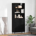 Highboard Schwarz Eichen-Optik 69,5 x 34 x 180 cm