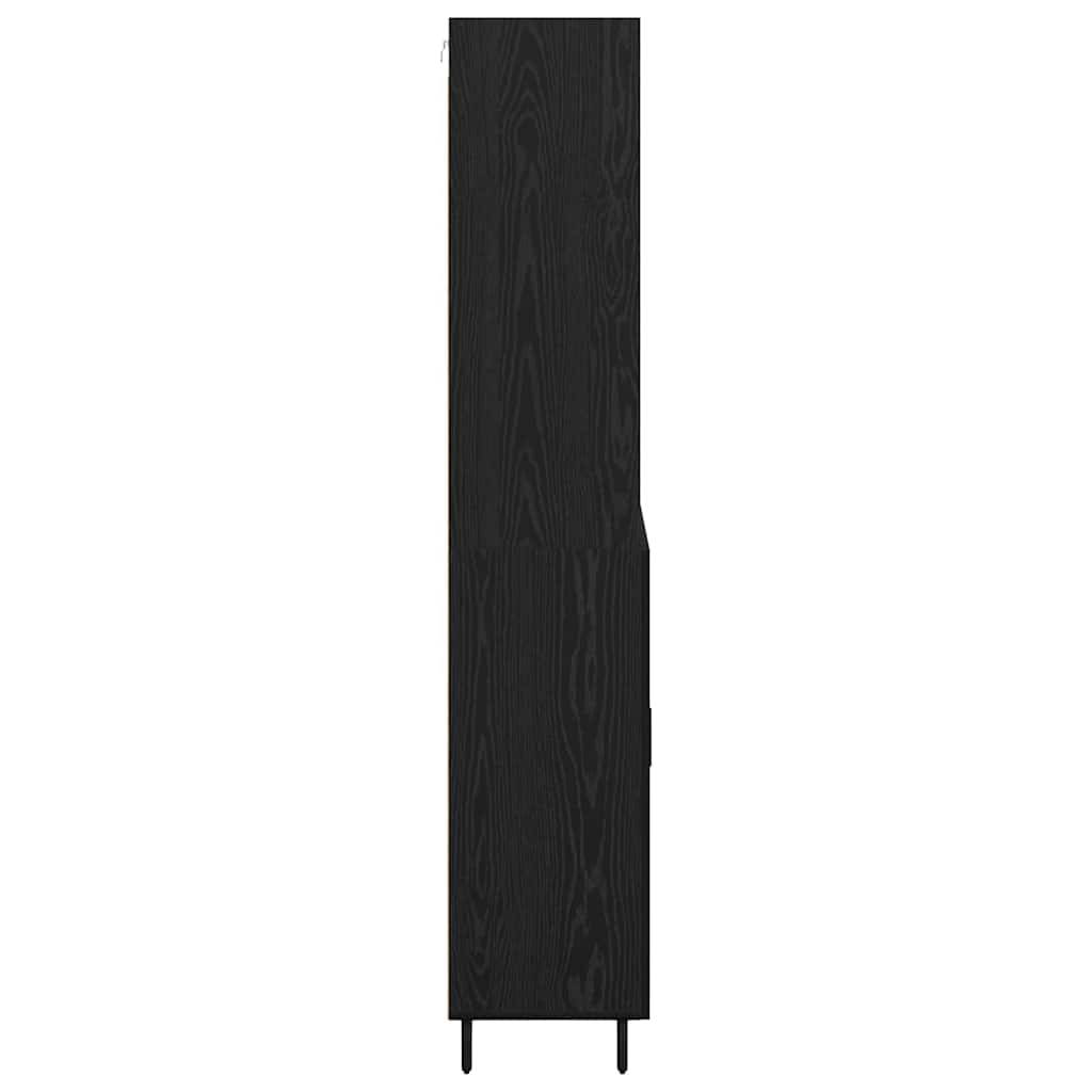Highboard Schwarz Eichen-Optik 69,5 x 34 x 180 cm