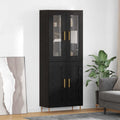 Highboard 2 pcs Schwarz Eichen-Optik Holzwerkstoff