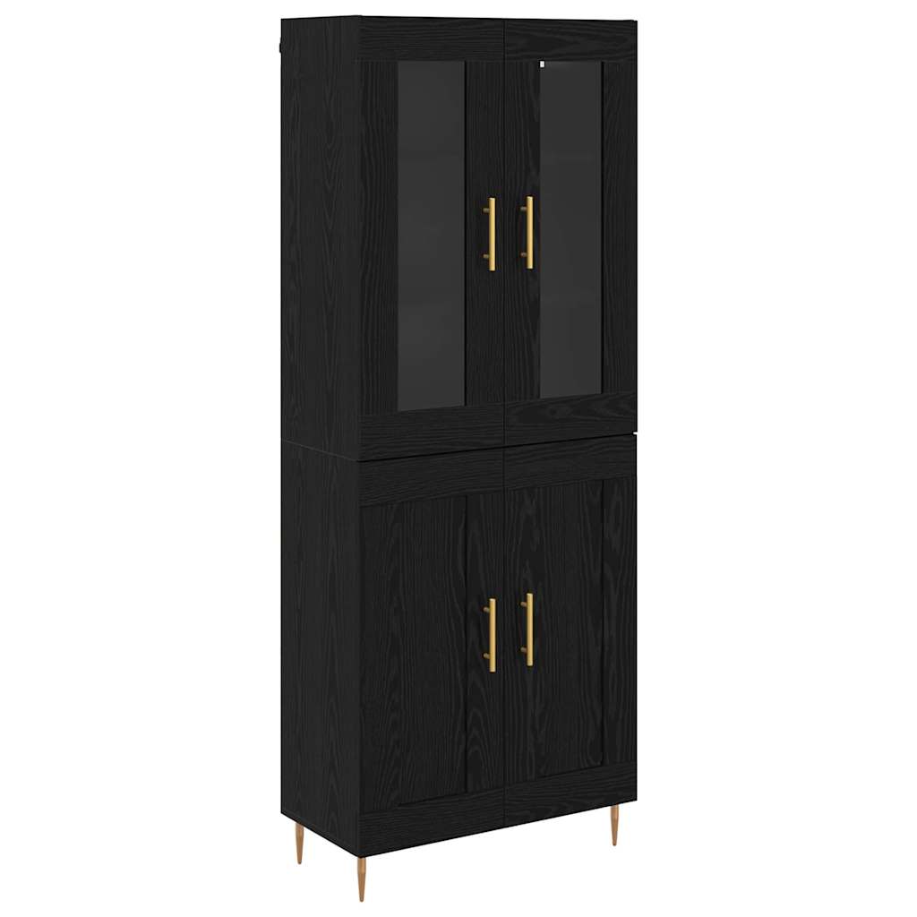 Highboard 2 pcs Schwarz Eichen-Optik Holzwerkstoff