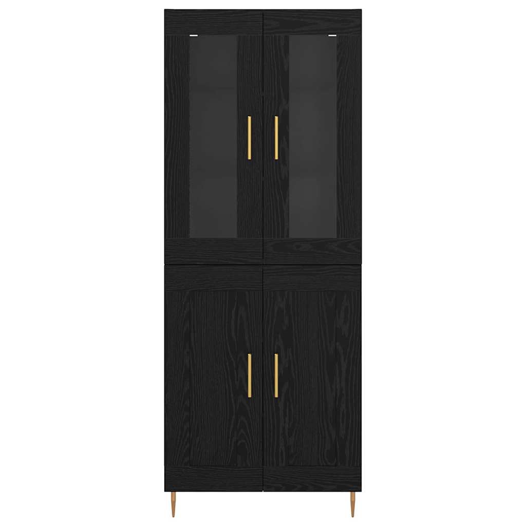 Highboard 2 pcs Schwarz Eichen-Optik Holzwerkstoff