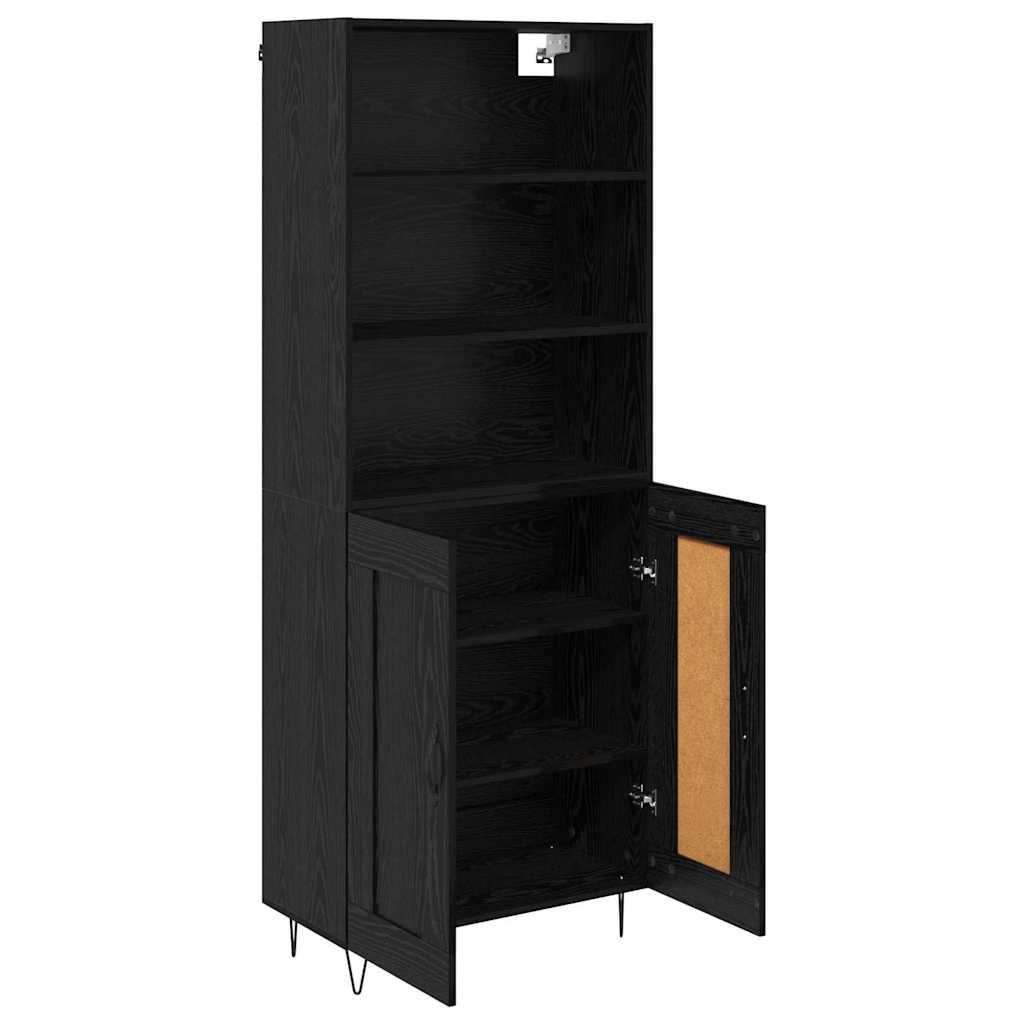 Highboard 2 pcs Schwarz Eichen-Optik Holzwerkstoff