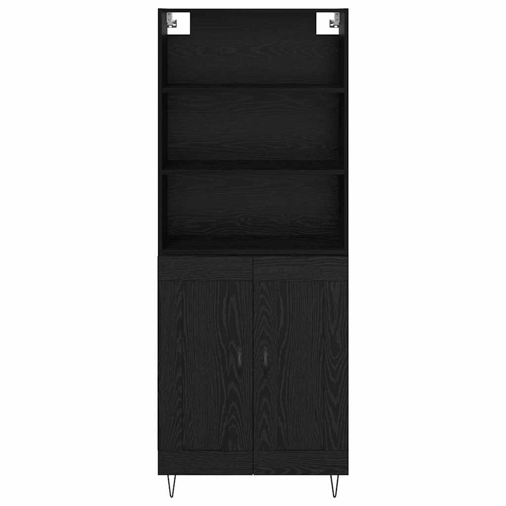 Highboard 2 pcs Schwarz Eichen-Optik Holzwerkstoff