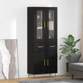 Highboard 2 pcs Schwarz Eichen-Optik Holzwerkstoff