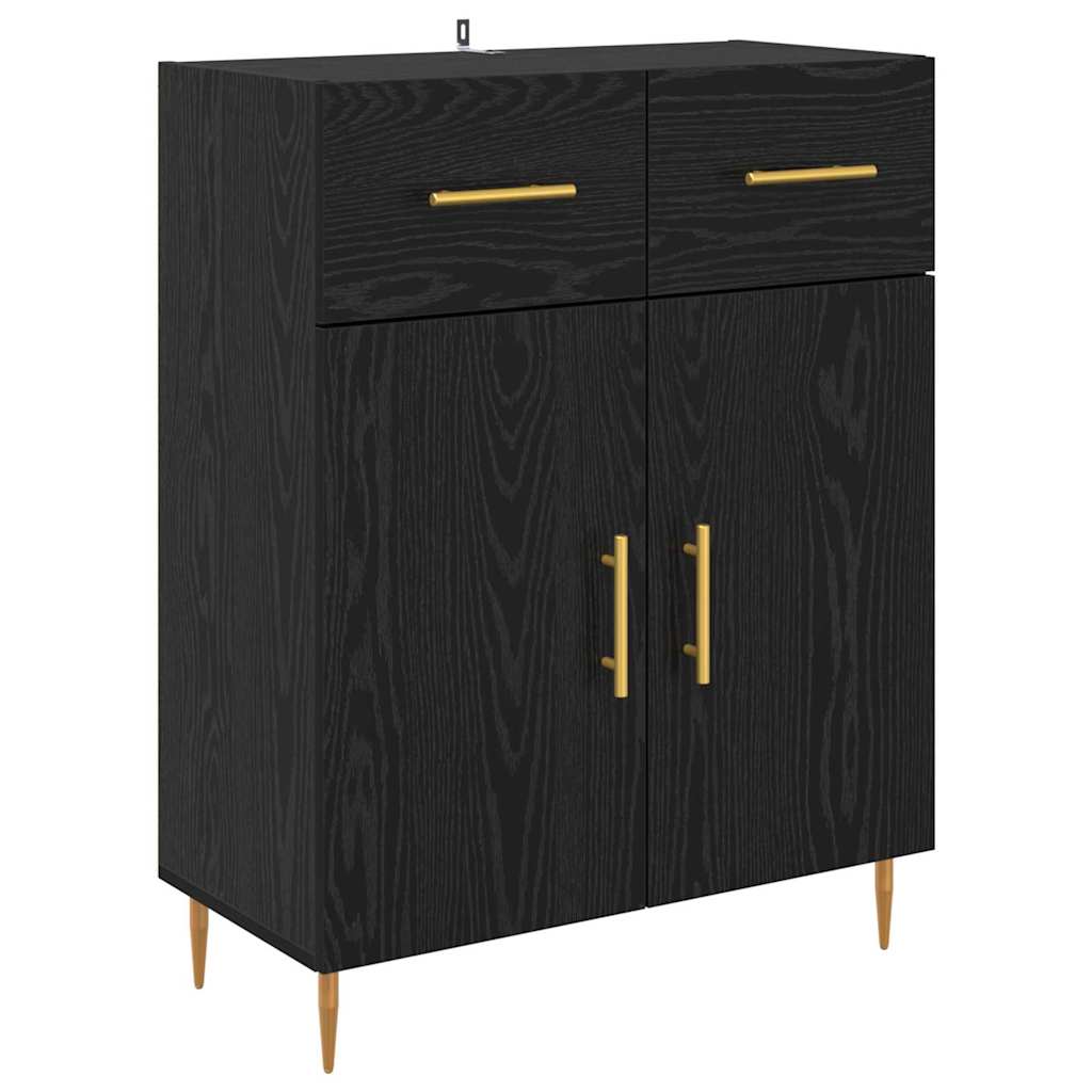 Highboard 2 pcs Schwarz Eichen-Optik Holzwerkstoff